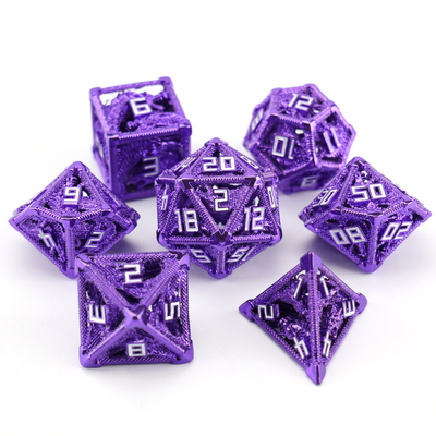 Metal conjunto de dados ocos dragão poligonal DND esterco masmorra e dragão dados 7 dados