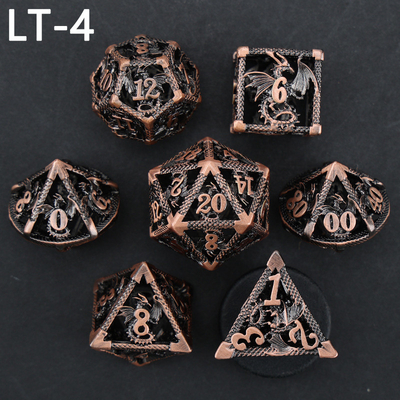 Metal conjunto de dados ocos dragão poligonal DND esterco masmorra e dragão dados 7 dados
