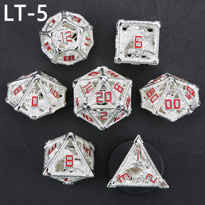 Metal conjunto de dados ocos dragão poligonal DND esterco masmorra e dragão dados 7 dados