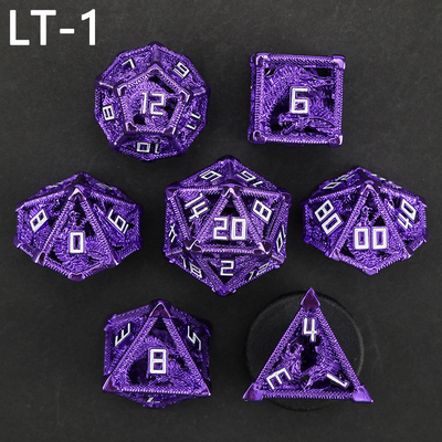 Metal conjunto de dados ocos dragão poligonal DND esterco masmorra e dragão dados 7 dados