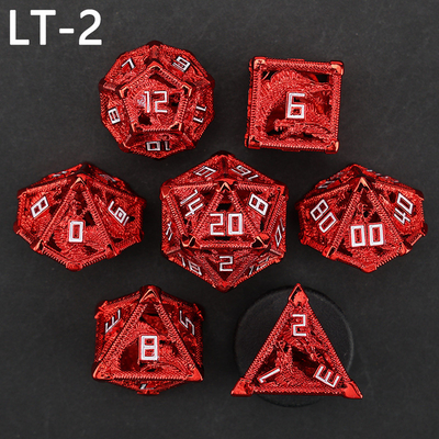 Metal conjunto de dados ocos dragão poligonal DND esterco masmorra e dragão dados 7 dados