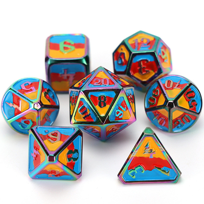 Jogo de dados D20 de metal e plástico personalizado D &amp; D poliedro DND jogo de dados RPG