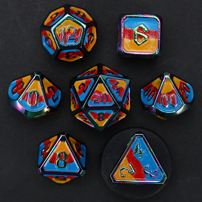 Jogo de dados D20 de metal e plástico personalizado D &amp; D poliedro DND jogo de dados RPG