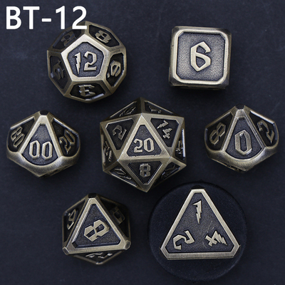Jogo de dados D20 de metal e plástico personalizado D &amp; D poliedro DND jogo de dados RPG