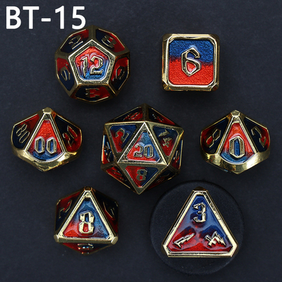 Jogo de dados D20 de metal e plástico personalizado D &amp; D poliedro DND jogo de dados RPG