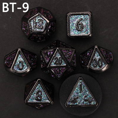 Jogo de dados D20 de metal e plástico personalizado D &amp; D poliedro DND jogo de dados RPG