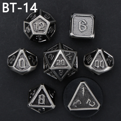 Jogo de dados D20 de metal e plástico personalizado D &amp; D poliedro DND jogo de dados RPG