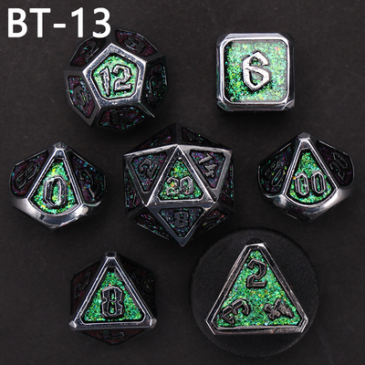 Jogo de dados D20 de metal e plástico personalizado D &amp; D poliedro DND jogo de dados RPG