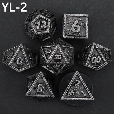 Green DND Dragon e Dungeon Metal Dice Set Personalizado Personalizado Rune Dice Set