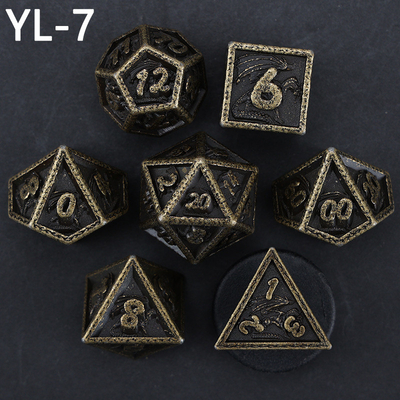 Green DND Dragon e Dungeon Metal Dice Set Personalizado Personalizado Rune Dice Set