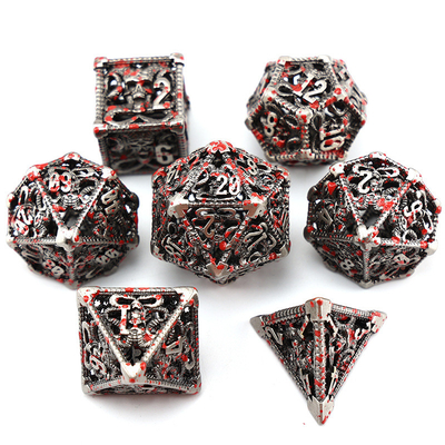 Set de dados metálicos ocos poliedro dados personalizados jogo de tabuleiro dragão e dragão
