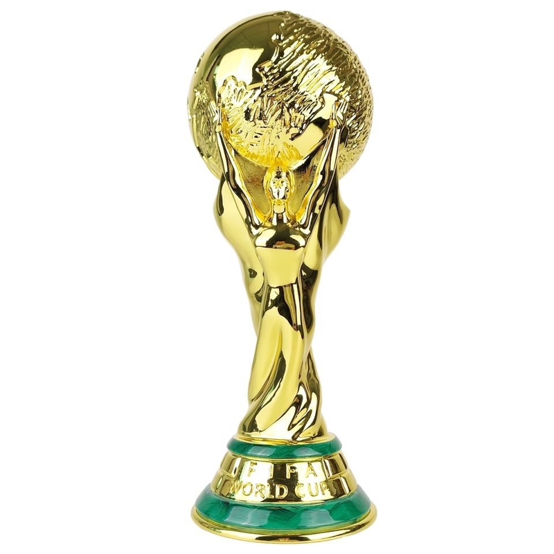 O ouro chapeou a extra grande dourada resistente da cor do copo do troféu do metal do futebol
