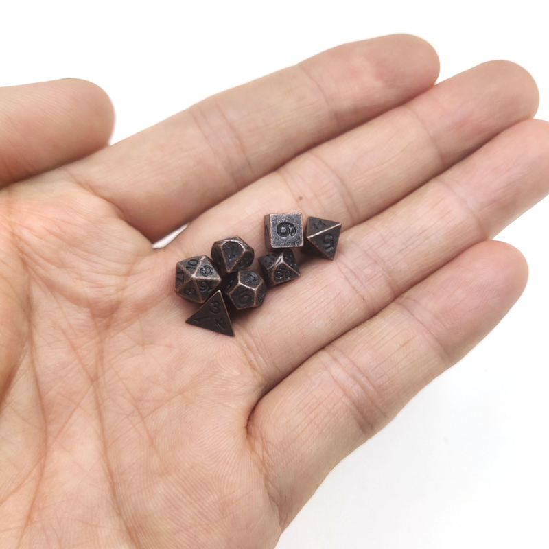 Mini dados poliédricos de metal, masmorras e dragões de alta qualidade para jogos de tabuleiro ou cartas