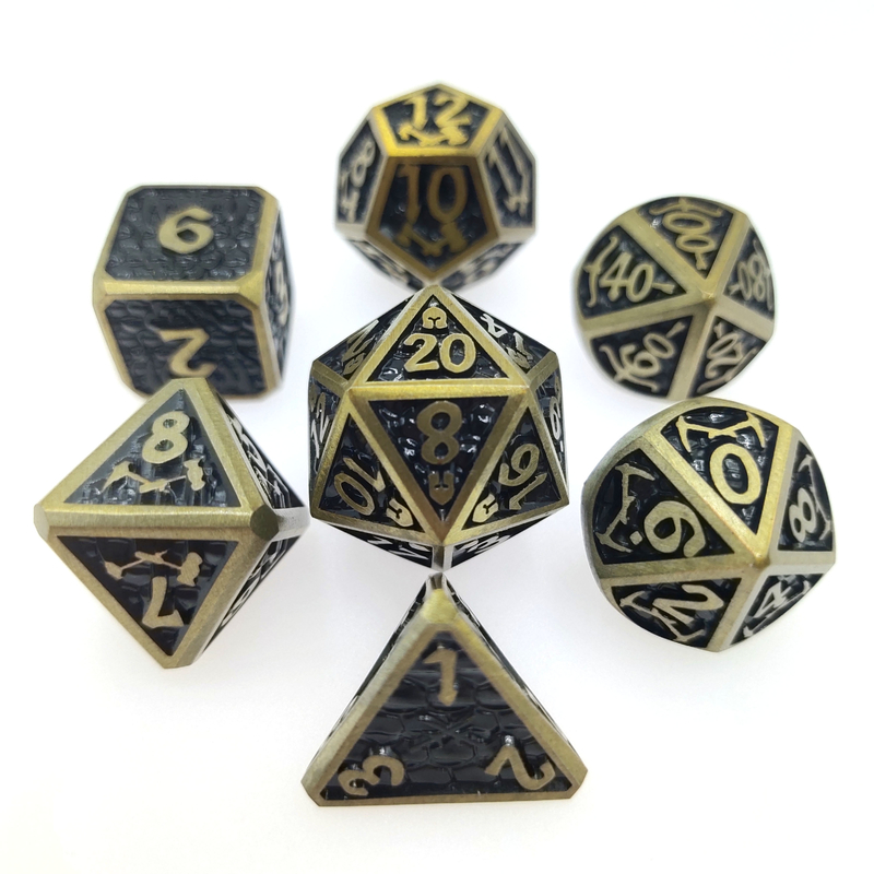 Conjunto de dados para dados DND ou RPG Revestimento prático Metal colorido afiado