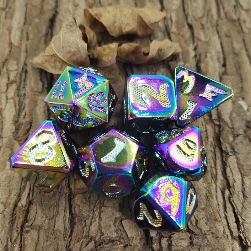 Bens cinzelados mão para dados antiusura portáteis de Savage World Polyhedral Changing Dice