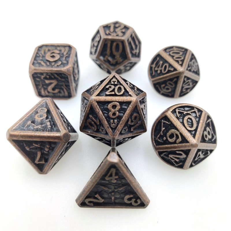 GST Multipurpose Mini RPG Dice Conjunto de dados poliédricos banhados a ouro Experiência de jogo tátil exclusiva preto