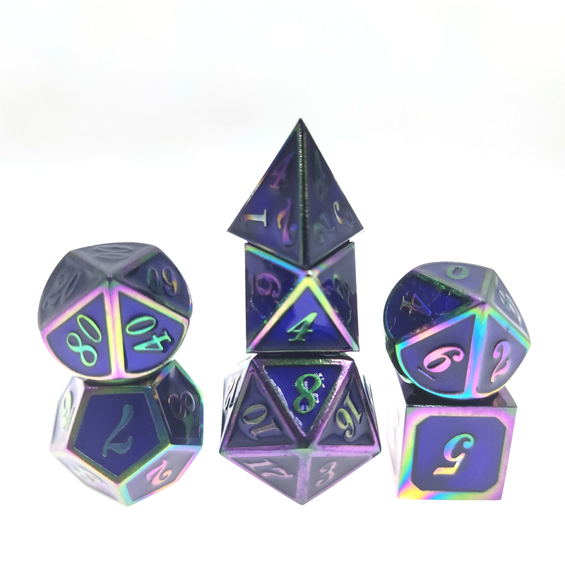 Conjunto de dados de poliedro multifuncional resistente 7 peças tamanho 12 cm conjunto de dados de RPG zinco