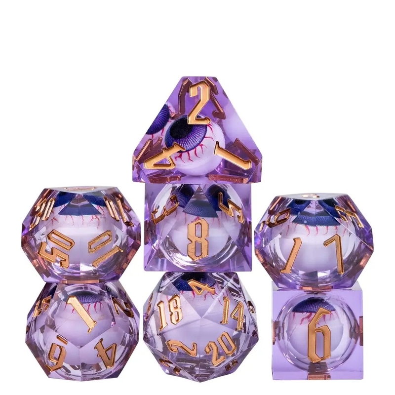 16mm Full Poliedral dados Moving Dungeons And Dragons Bloodshot Blue Eye Dice Set para o papel