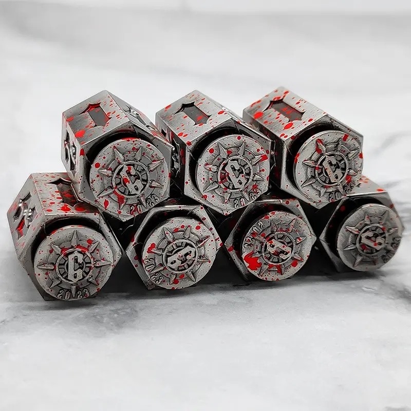 Jogo padrão DND Dado de metal conjunto poliédrico ponderado para jogos de mesa de poker