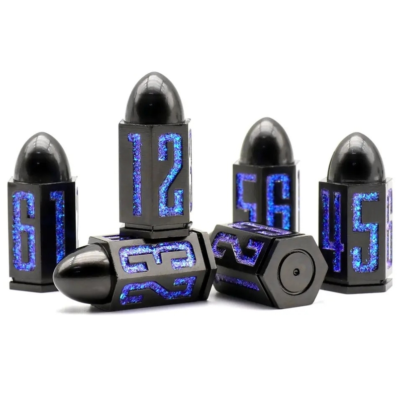 D6 Bullet Metal Dice Set 6 Pcs 6 Lados Para Dnd Dungeons Rpg Warhammer Shadowrun Dice