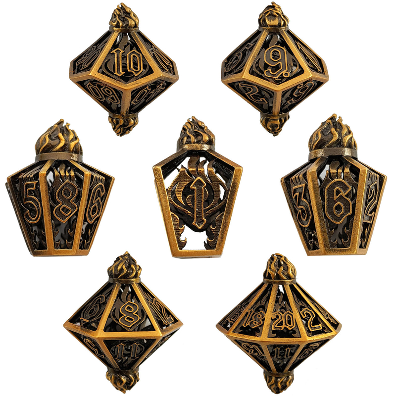 Caixa de Pássaros Hollow Multi Face Metal Dice Of Bade Gate Dungeon E DND#RPG