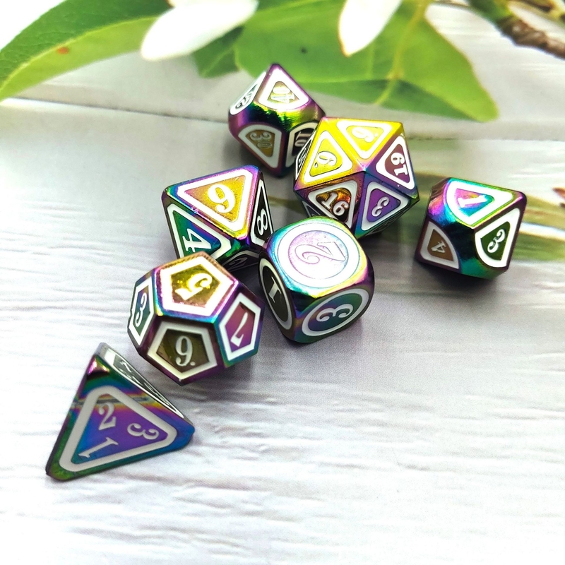 Conjunto de dados de metal sólido e colorido Espada elétrica Craft Dragão e masmorra