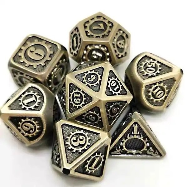 Colorido Gear Solid Metal Dice Set Board Game Kuusu DND RPG