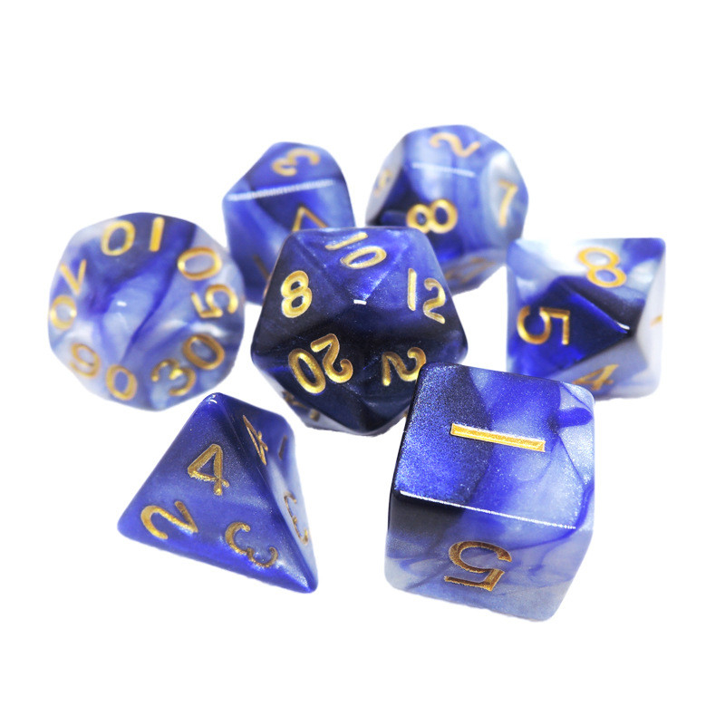 Set de dados de resina policolor#Rpg#Dnd#Coc Marmore Padrão Preminum e luxo