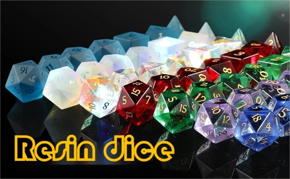 Material de resina multicolor Set de dados#Rpg#Dnd#Coc Transparente