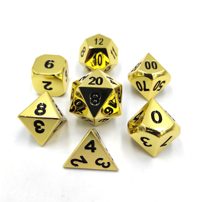 Champanhe Color de Ouro Metal Poligráfico De Dados De Jogos De Escritório De dados