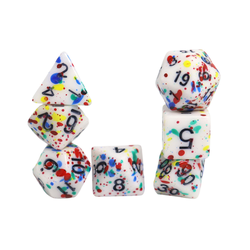 Graffiti Resina de cor fantasma jogo de tabuleiro de dados conjunto dnd dados