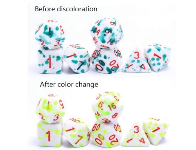 Alteração de cor de alta temperatura Graffiti cor fantasma resina jogo de tabuleiro de dados conjunto dnd dados