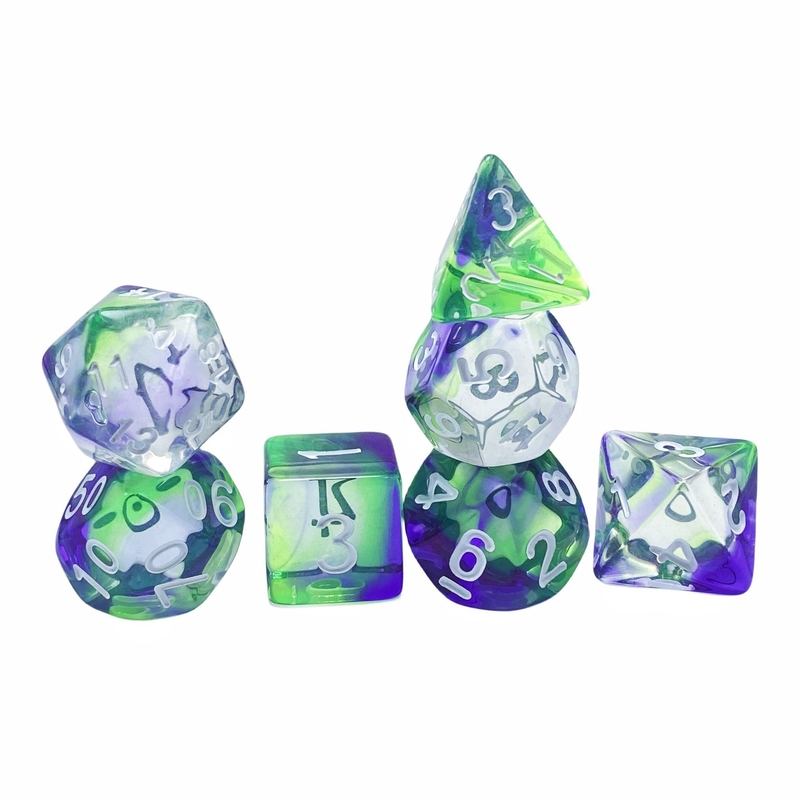 Colour cristal resina jogo de mesa de dados conjunto dnd dados