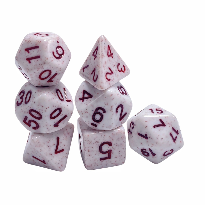 Palavra vermelha, minério vermelho manchado, resina, personagem de jogo de tabuleiro, jogo de dados.
