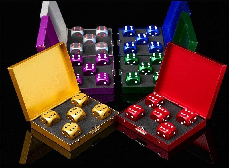 Portable Round 16mm Colour Metal Dice Set Criativo Leisure Alumínio Alloy Dice
