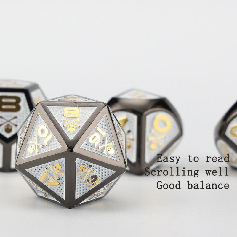 7 dados esqueleto, multi-faced digital color DND jogo de tabuleiro, dragão e masmorra