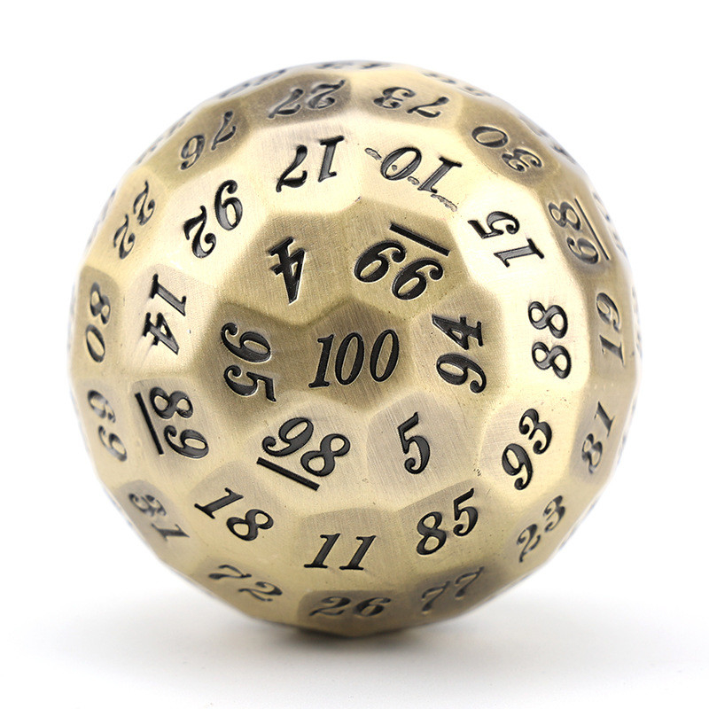 Coloured Solid 100D Metal Dice Set Dungeon and Dragon DND # RPG # COC