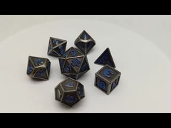 A mão cinzelou as 7 partes branca de Mini Polyhedral Dice DND ajustou-se portátil