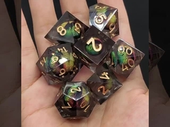 Resina feita à mão Quicksand Ball Dice Polished Set Of 7 Role Playing Acessórios Large Board