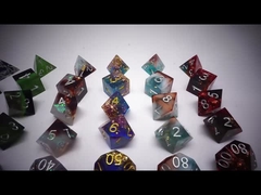 Conjunto de dados digitais de resina verde, multifacetado, para tablets, jogos de dados#rpg#dnd#coc